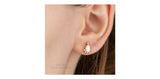 10K Yellow Gold Pear Shape Opal & 12 Diamond Stud Earrings