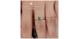 14K Yellow Gold Green Sapphire & Canadian Diamond Ring