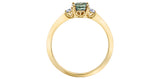 14K Yellow Gold Green Sapphire & Canadian Diamond Ring