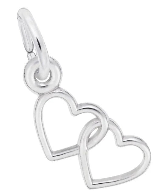 Sterling Silver Two Hearts Entwined Charm