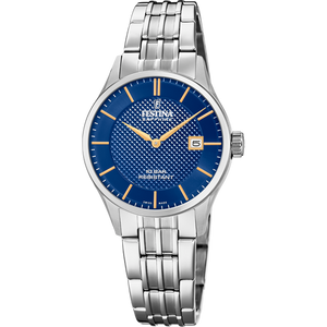 Festina Swiss Quartz Date Blue Dial 100M WR Stainless Steel Case & Bracelet