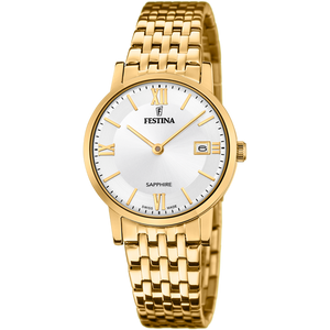 Festina Swiss Quartz Date 50M WR Stainless Steel/Yellow Gold Plate Case & Bracelet