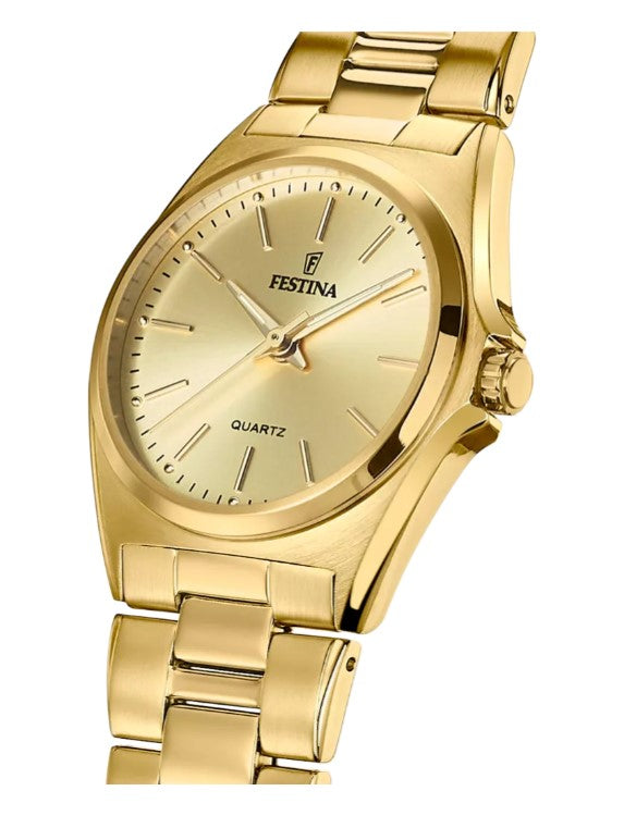 Festina Quartz 50M WR Gold Plated Stainless Steel Case and Bracelet