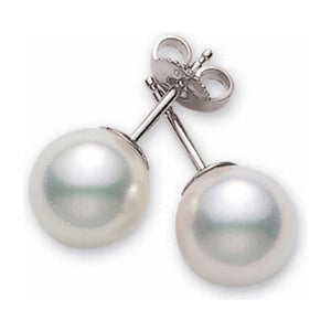 14K White Gold 7-7.5mm White Freshwater Pearl Stud Earrings