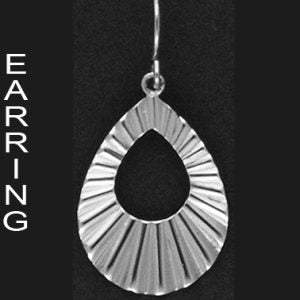 Sterling Silver Textured Teardrop Drop Earrings