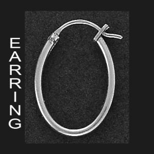 Sterling Silver Flat Edged Oval Hoops