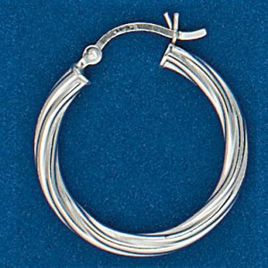 Sterling Silver 24MM Rope Twist Hoops