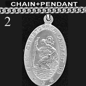 Sterling Silver St. Christoper Medal with 18" Curb Chain