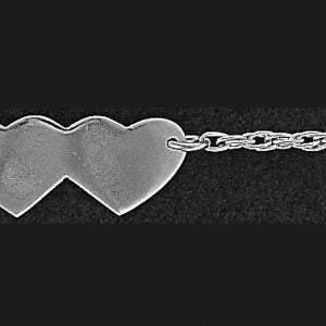 Sterling Silver Child's Double Heart Bracelet 5"-6"