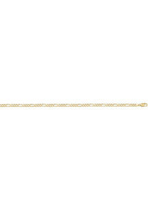 10K Yellow Gold 7" 2.4MM Figaro Bracelet