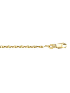 10K Yellow Gold 9.5" Solid Singapore Anklet