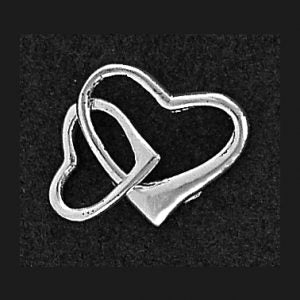 Sterling Silver Floating Double Heart Pendant