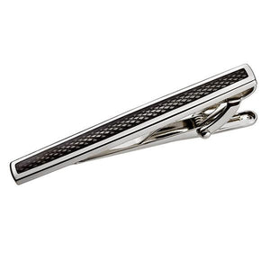 Alpine White Fashion Tie Bar with Carbon Fibre