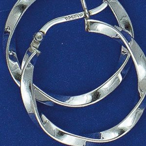 Sterling Silver 25MM Twisted Hollow Hoops