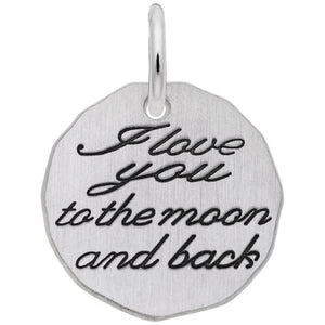 Sterling Silver "I Love You To The Moon and Back" Round Disc