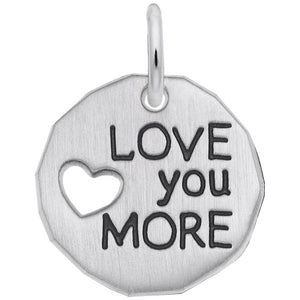 Sterling Silver "Love You More" with Cut Out Heart Disc