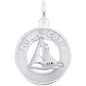 Sterling Silver Nova Scotia Disc with Sailboat