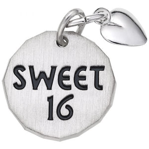 Sterling Silver "Sweet 16" With Heart Tag