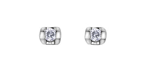 Forever Jewellery 10K White Gold Diamond Tension Set Stud Earrings