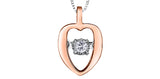 Forever Jewellery 10K Rose Gold Diamond "Tempo" Heart Pendant with 17" White Gold Chain