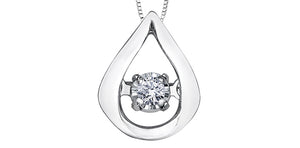 10K White Gold "Tempo" Diamond Pendant with 17" Chain