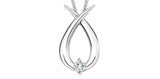 Forever Jewellery 10K White Gold Teardrop Pendant with Diamond & 17" Chain
