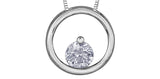 Forever Jewellery 10K White Gold Diamond Circle Pendant with 17" Chain