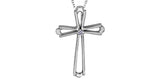 10K White Gold Diamond Cross Pendant with 17-18"  Chain