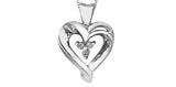 Forever Jewellery 10K White Gold Heart Pendant with Diamonds and 17" Chain