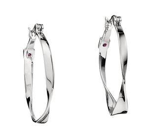 Elle Sterling Silver "Mobius" 26MM Hoops