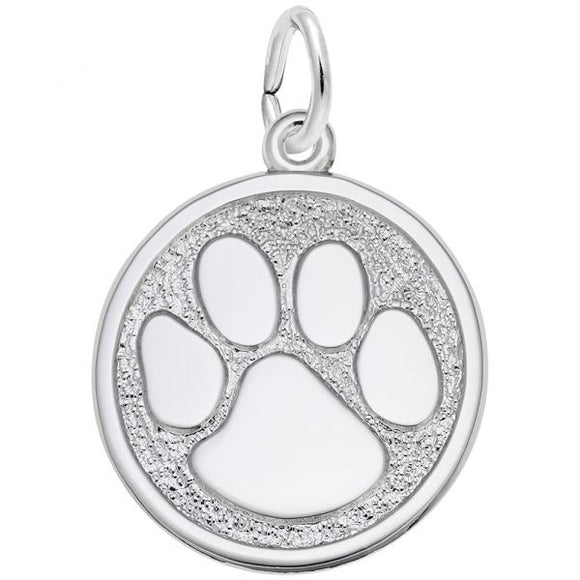 Sterling Silver Large Paw Print