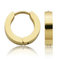 Steelx Stainless Steel/Yellow Gold Plated Small Huggies (13MM)