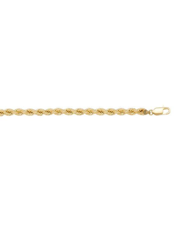 10K Yellow Gold 3mm Hollow Rope 7