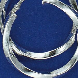 Sterling Silver 30MM Twisted Hollow Hoops
