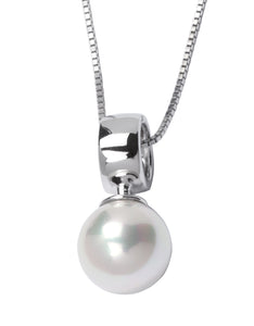 Elle Sterling Silver Fashion Pearl (10mm) Pendant with 18" Box Link Chain