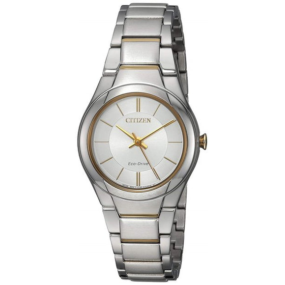 Citizen Ladies Eco-Drive Stainless Steel with Gold Plated Accents
