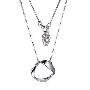 Elle Sterling Silver "Mobius" Pendant with chain 17"+2"