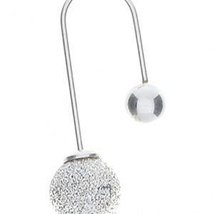 Sterling Silver Glitter Ball Long Wire Drop Earring