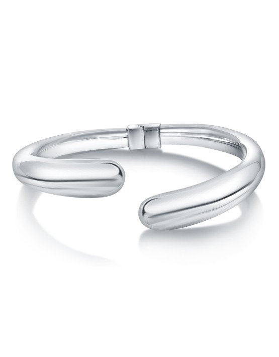 Sterling Silver Plain Offset Electroform Hinge Bangle