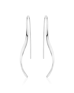 Sterling Silver Long Twist Earrings