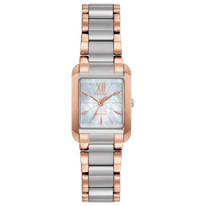 Lds Citizen Eco-Drive Mother of Pearl Dial Stainless Steel/Rose Gold Plate T/T Case and Bracelet