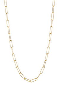 14K Yellow Gold 20" Paper Clip Chain
