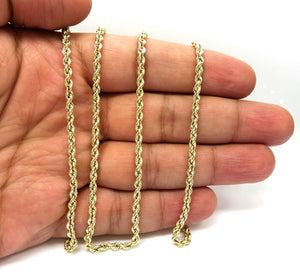 10K Yellow Gold 3mm 20" Hollow Rope Chain