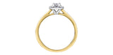 14K Yellow/White Gold Emerald Cut Diamond Halo Engagement Ring