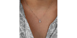 10K White gold Diamond Illuminaire 6 Claw Pendant with 17" Chain