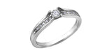 10K White Gold  Centre Diamond w/ Diamond Shoulder Stone Engagement Ring