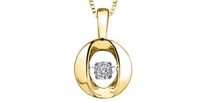 Forever Jewellery 10K Yellow Gold "Tempo" Diamond Oval Pendant with 17" Chain