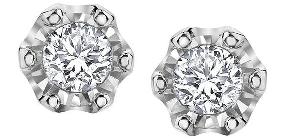 Forever Jewellery 10K White Gold Diamond Stud Earrings