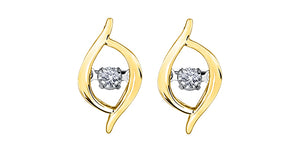 Forever Jewellery 10K Yellow Gold "Tempo" Diamond Marquise Shape Stud Earrings