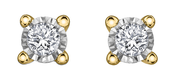 Forever Jewellery 10K Yellow Gold Diamond Stud Earrings